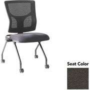 Lorell Conjure Mesh Training Chairs, Fuse Pepper Seat, Polyurethane Foam Seat, Mesh Back, Foldable, Nesting, Adjustable Back, Powder-Coated Metal Base, Casters, 2 Chairs per Carton