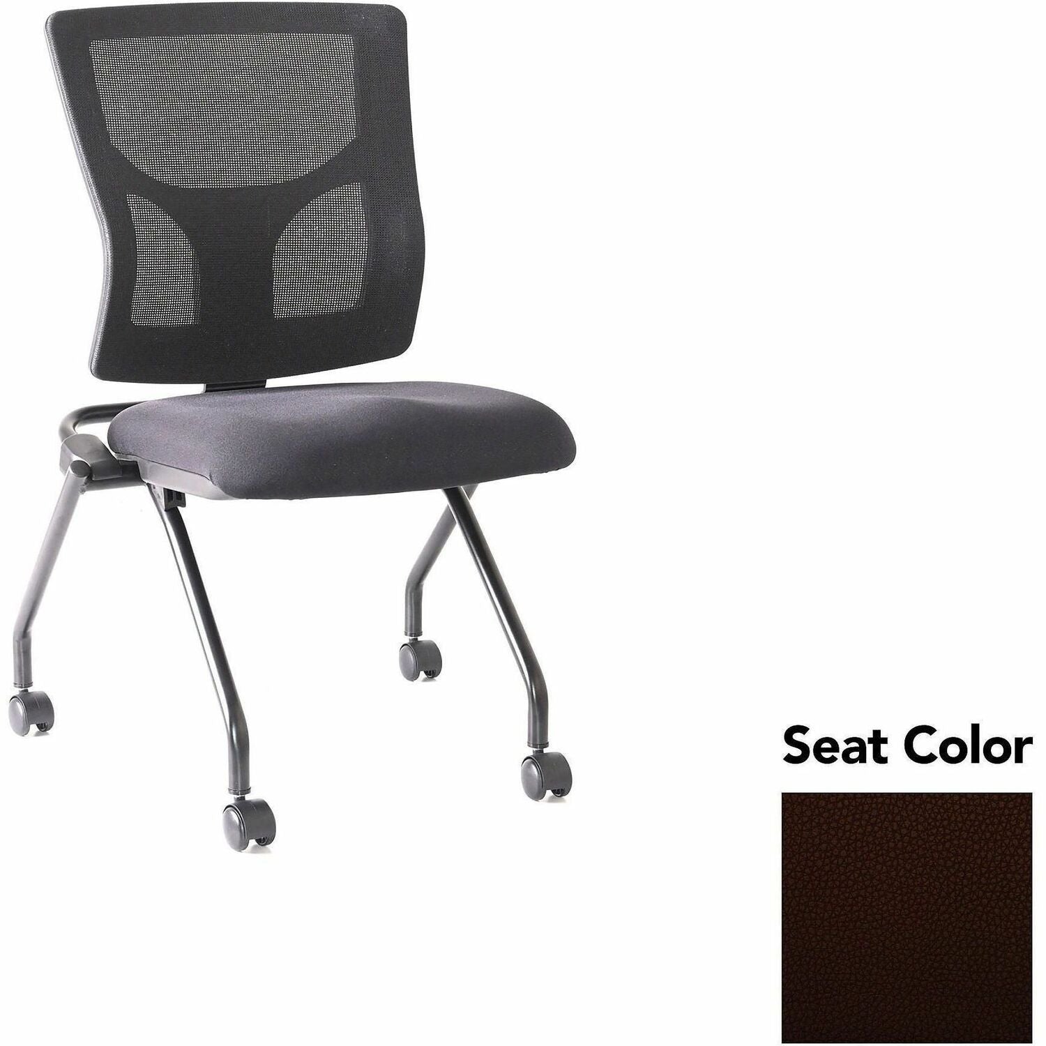 Lorell Conjure Mesh Training Chairs, Canyon Nightfall Seat, Polyurethane Foam Seat, Mesh Back, Foldable, Nesting, Adjustable Back, 2 Chairs per Carton