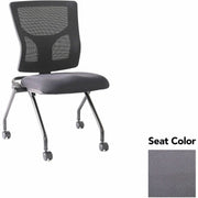 Lorell Conjure Mesh Training Chairs, Canyon Carbon Seat, Polyurethane Foam, Mesh Back, Foldable, Nesting, Adjustable Back, 2 per Carton