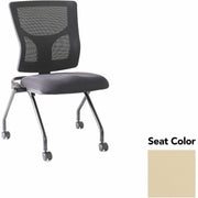 Lorell Conjure Mesh Training Chairs, Dillon Buff Seat, Polyurethane Foam Seat, Mesh Back, Foldable, Nesting, Adjustable Back, 2 Chairs per Carton