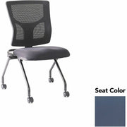 Lorell Conjure Mesh Training Chairs, Insight Periwinkle Blue Seat, Polyurethane Foam Seat, Mesh Back, Foldable, Nesting, Adjustable Back, 2 Chairs per Carton