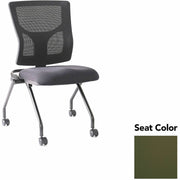 Lorell Conjure Mesh Training Chairs, Canyon Fern Seat, Polyurethane Foam Seat, Mesh Back, Foldable, Nesting, Adjustable Back, 2 Chairs per Carton
