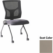 Lorell Conjure Mesh Training Chairs, Dillon Stratus Seat, Polyurethane Foam Seat, Mesh Back, Black Powder-Coated Metal Legs, Nylon Casters, Adjustable Back, Foldable, 2 Chairs per Carton