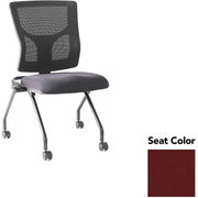 Lorell Conjure Mesh Training Chairs, Forte Port Seat Color, Polyurethane Foam Seat, Mesh Back, Foldable, Nesting, Adjustable Back, Powder-Coated Metal Base, Casters, 2 Chairs per Carton