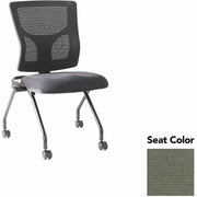Lorell Conjure Mesh Training Chairs, Shire Sage Seat, Polyurethane Foam Seat, Mesh Back, Foldable, Nesting, Adjustable Back, 2 Chairs per Carton