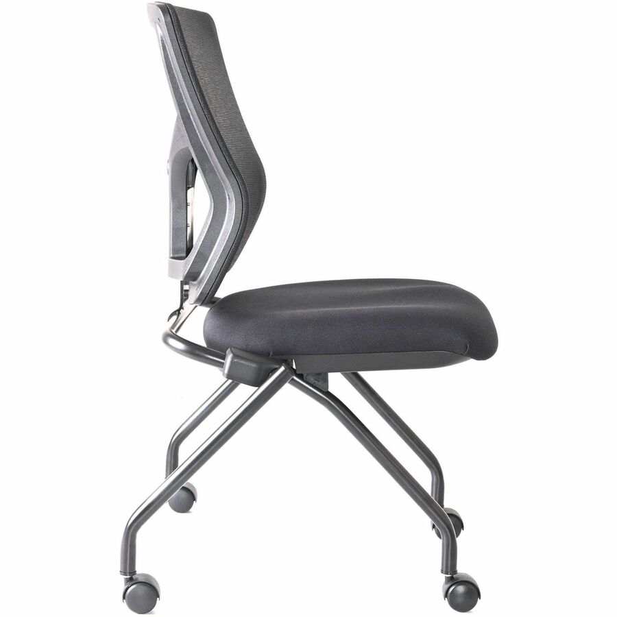 Lorell Conjure Mesh Training Chairs, Shire Sage Seat, Polyurethane Foam Seat, Mesh Back, Foldable, Nesting, Adjustable Back, 2 Chairs per Carton