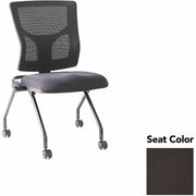 Lorell Conjure Mesh Training Chairs, Perfection Black, Polyurethane Foam Seat, Mesh Back, Foldable, Nesting, Adjustable Back, Casters, 2 Chairs per Carton