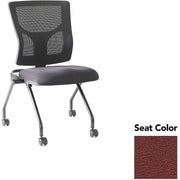Lorell Conjure Mesh Training Chairs, Fuse Carmine Seat, Polyurethane Foam Seat, Mesh Back, Foldable, Nesting, Adjustable Back, 2 Chairs per Carton