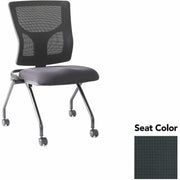 Lorell Conjure Mesh Training Chairs, Tuxedo Seat, Polyurethane Foam Seat, Mesh Back, Foldable, Nesting, Adjustable Back, 2 per Carton