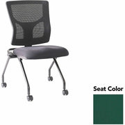 Lorell Conjure Mesh Training Chairs, Forte Chive Seat, Polyurethane Foam Seat, Mesh Back, Foldable, Nesting, Adjustable Back, 2 per Carton