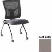 Lorell Conjure Mesh Training Chairs, Insight Fossil Seat, Polyurethane Foam Seat, Mesh Back, Foldable, Nesting, Adjustable Back, 2 Chairs per Carton