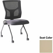 Lorell Conjure Mesh Training Chairs, Forte Pumice Seat, Polyurethane Foam, Mesh Back, Black Powder-Coated Metal Legs, Nylon Casters, Adjustable Back, Foldable, 2 per Carton