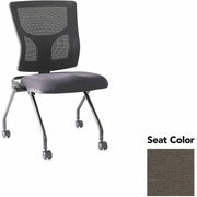Lorell Conjure Mesh Training Chairs, Shire Stonewall Seat, Polyurethane Foam Seat, Mesh Back, Black Powder-Coated Metal Legs, 2 Chairs per Carton