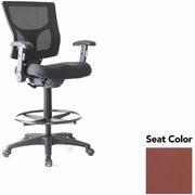 Lorell Conjure Office Stool - Dillon Cordovan Seat Color - Polyurethane Foam Seat Material - Mesh Back Material - Armrest - 1 Each