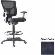 Lorell Conjure Office Stool - Perfection Navy Seat Color - Polyurethane Foam Seat Material - Mesh Back Material - Armrest - 1 Each