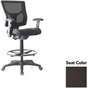 Lorell Conjure Office Stool - Perfection Black Seat Color - Polyurethane Foam Seat Material - Mesh Back Material - Armrest - 1 Each