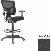 Lorell Conjure Office Stool - Fuse Azurean Seat Color - Polyurethane Foam Seat Material - Mesh Back Material - Armrest - 1 Each