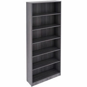 Lorell Laminate Bookcase, 36"W x 12"D x 84"H, 6 Shelves (5 Adjustable, 1 Fixed), Weathered Charcoal, MDF and Thermofused Laminate, 1 Each