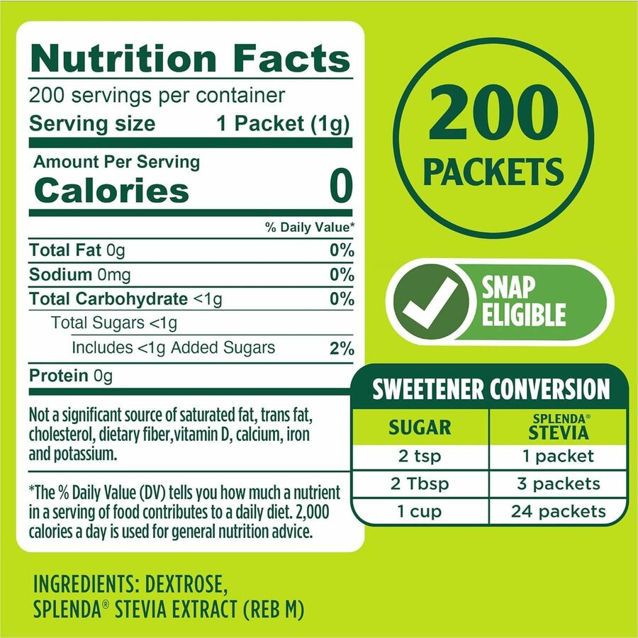 Splenda Single-serve Sweetener Packets - 0.035 oz (1 g) - 200 / Box