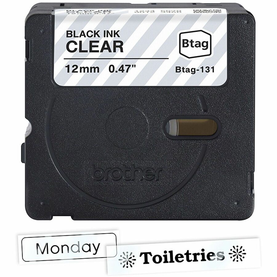 15/32" Width x 13 1/8 ft Length - Black on Clear - Water Resistant - Temperature Resistant, Fade Resistant, Dishwasher Safe, Freezer Safe, Microwave Safe, Easy Peel, Removable, Household Liquid Resistant - 1 Each