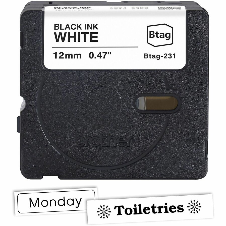 15/32" Width x 13 1/8 ft Length - Black on White - Water Resistant - Temperature Resistant, Fade Resistant, Dishwasher Safe, Freezer Safe, Microwave Safe, Easy Peel, Removable, Household Liquid Resistant - 1 Each