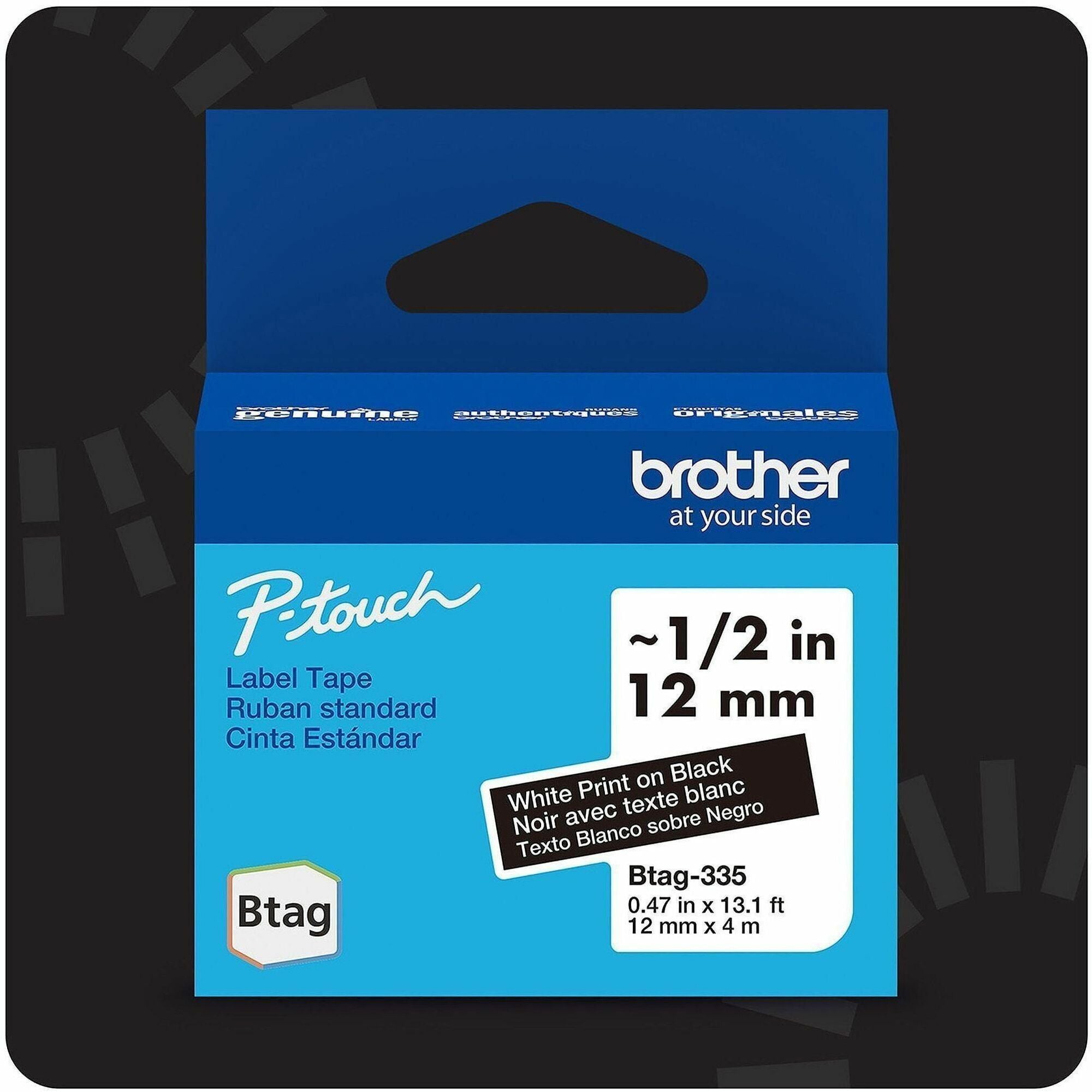 15/32" Width x 13 1/8 ft Length - White on Black - Water Resistant - Temperature Resistant, Fade Resistant, Dishwasher Safe, Freezer Safe, Microwave Safe, Easy Peel, Removable, Household Liquid Resistant - 1 Each