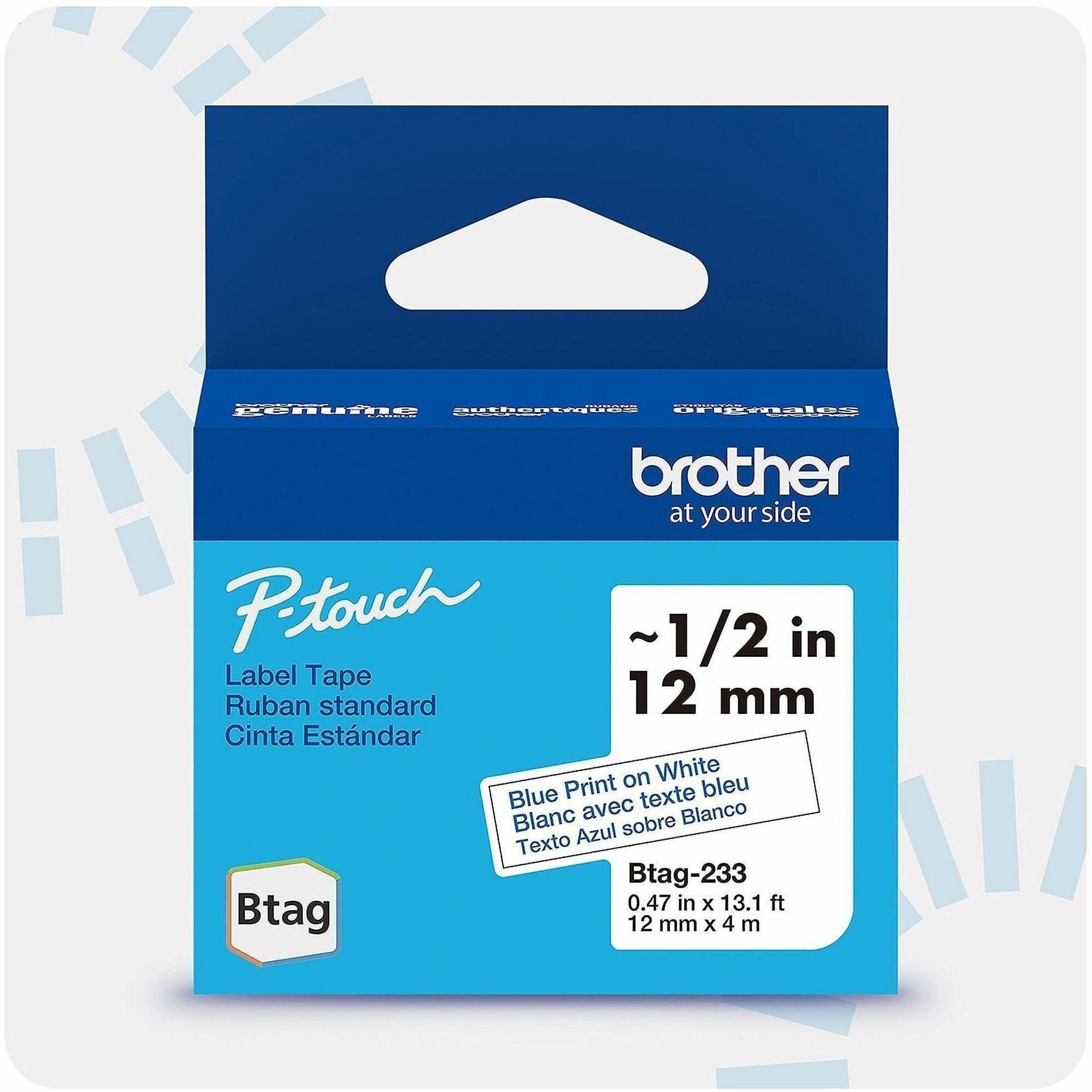 15/32" Width x 13 1/8 ft Length - Blue on White - Water Resistant - Temperature Resistant, Fade Resistant, Dishwasher Safe, Freezer Safe, Microwave Safe, Easy Peel, Removable, Household Liquid Resistant - 1 Each