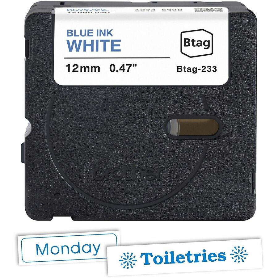 15/32" Width x 13 1/8 ft Length - Blue on White - Water Resistant - Temperature Resistant, Fade Resistant, Dishwasher Safe, Freezer Safe, Microwave Safe, Easy Peel, Removable, Household Liquid Resistant - 1 Each