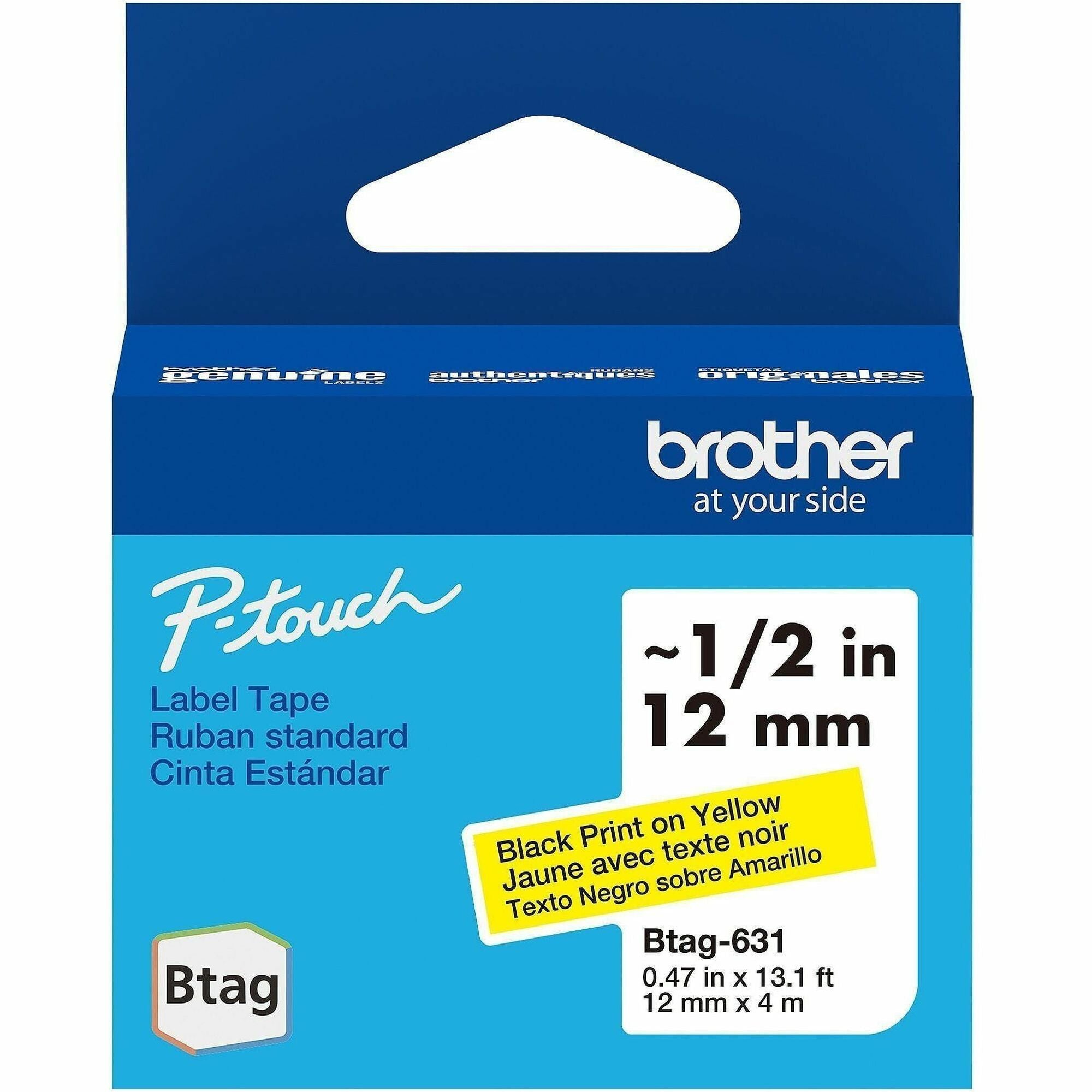 15/32" Width x 13 1/8 ft Length - Black On Yellow - Water Resistant - Temperature Resistant, Fade Resistant, Dishwasher Safe, Freezer Safe, Microwave Safe, Easy Peel, Removable, Household Liquid Resistant - 1 Each