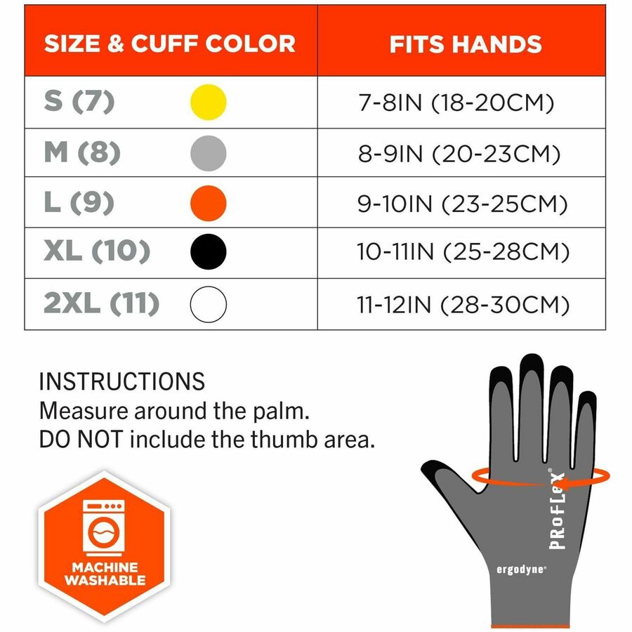 Ergodyne ProFlex 7043 Nitrile-Coated Cut-Resistant Gloves, X-Large, Gray, Touchscreen Capable, ANSI A4 Cut Level, 18-Gauge HPPE/Nylon Spandex, Reinforced Thumb, 2 Pairs per Pack