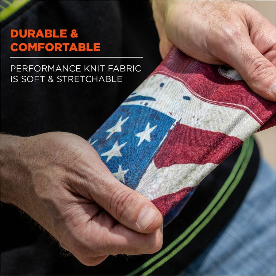 Ergodyne 6695 Sun Protection Arm Sleeve, American Flag, XL/XXL, Stretchable, Comfortable, Moisture Wicking, Anti-odor, Machine Washable, UV Protection, 1 Each