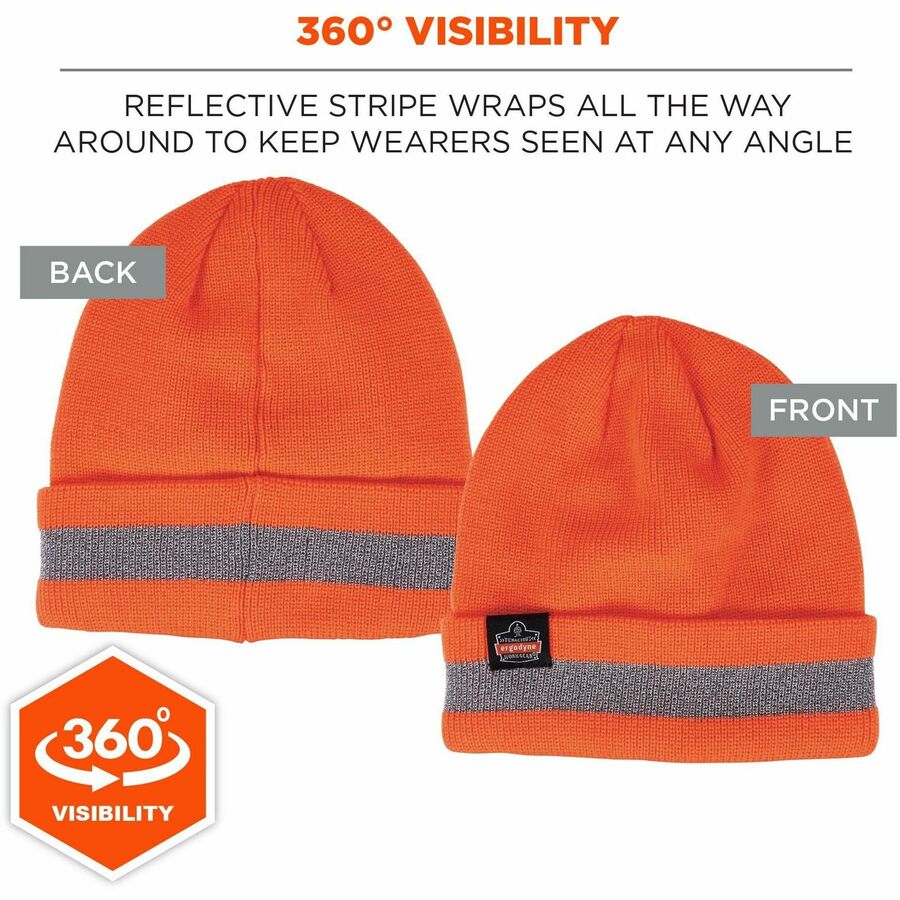 Ergodyne 6803 Reflective Winter Hats - Acrylic - Orange