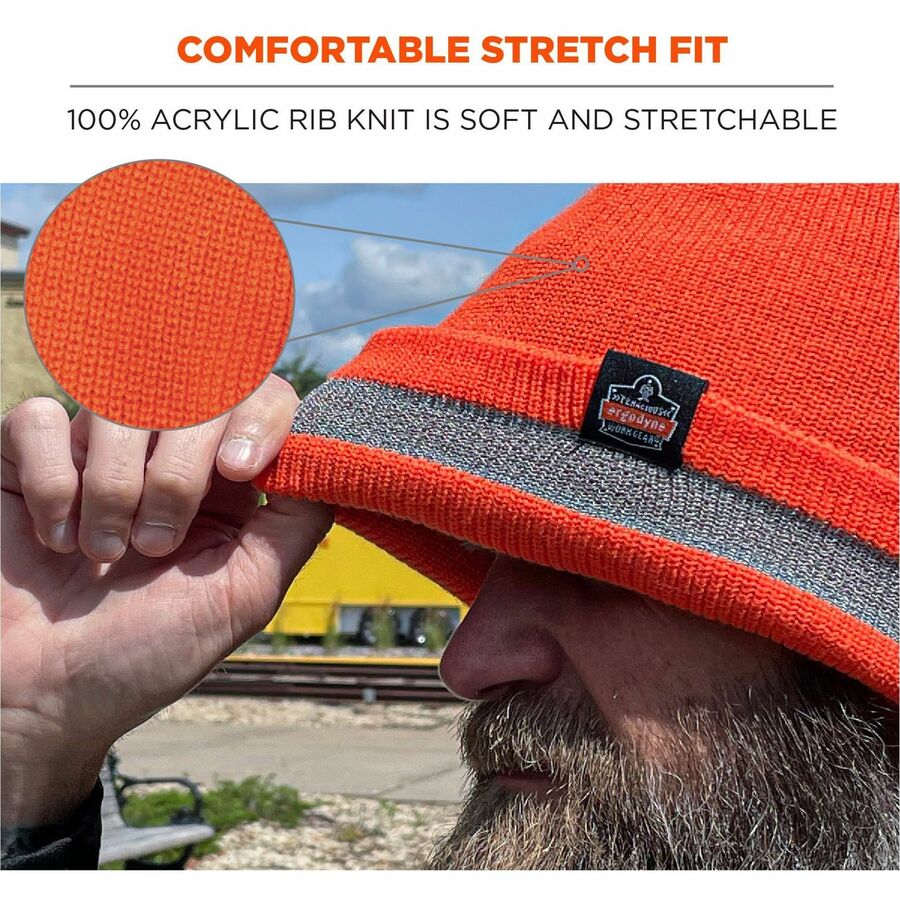 Ergodyne 6803 Reflective Winter Hats - Acrylic - Orange
