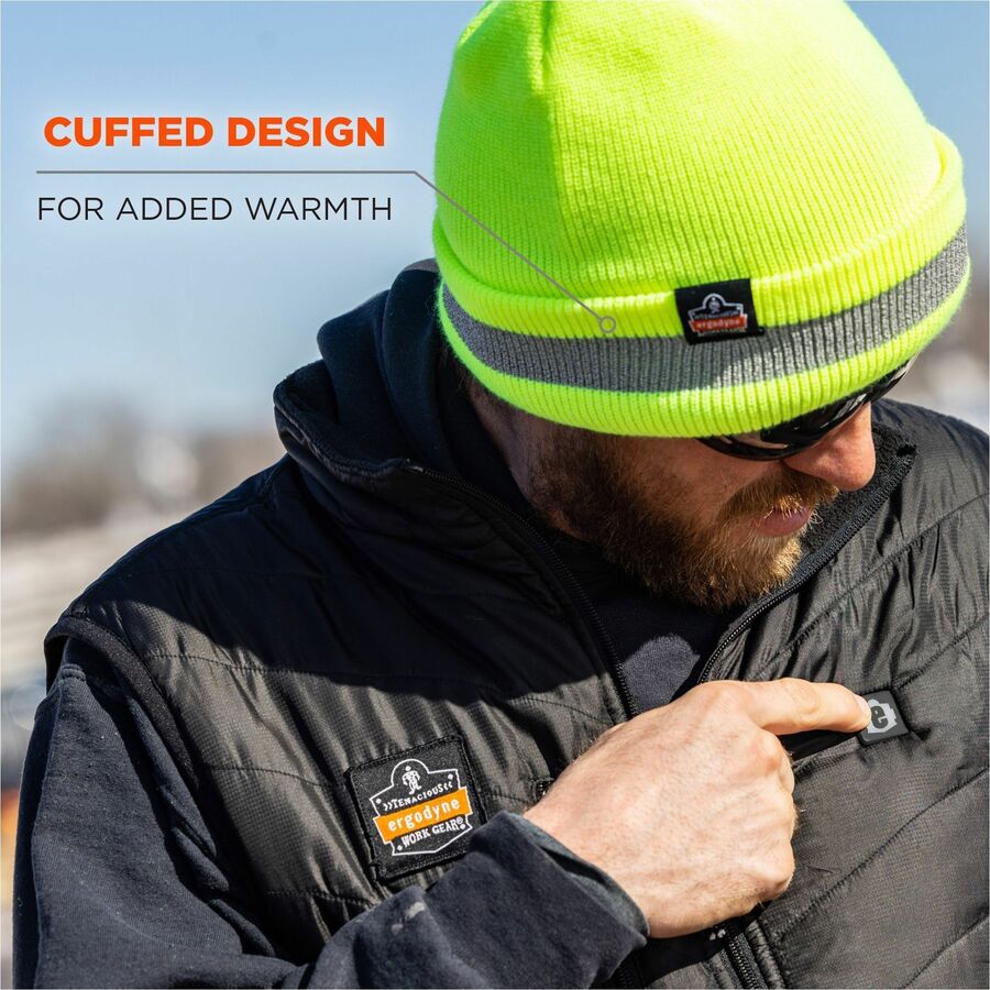 Ergodyne 6803 Reflective Winter Hats - Acrylic - Lime