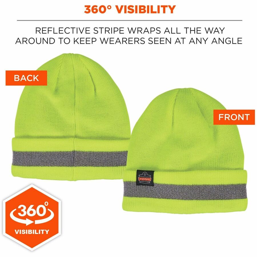 Ergodyne 6803 Reflective Winter Hats - Acrylic - Lime