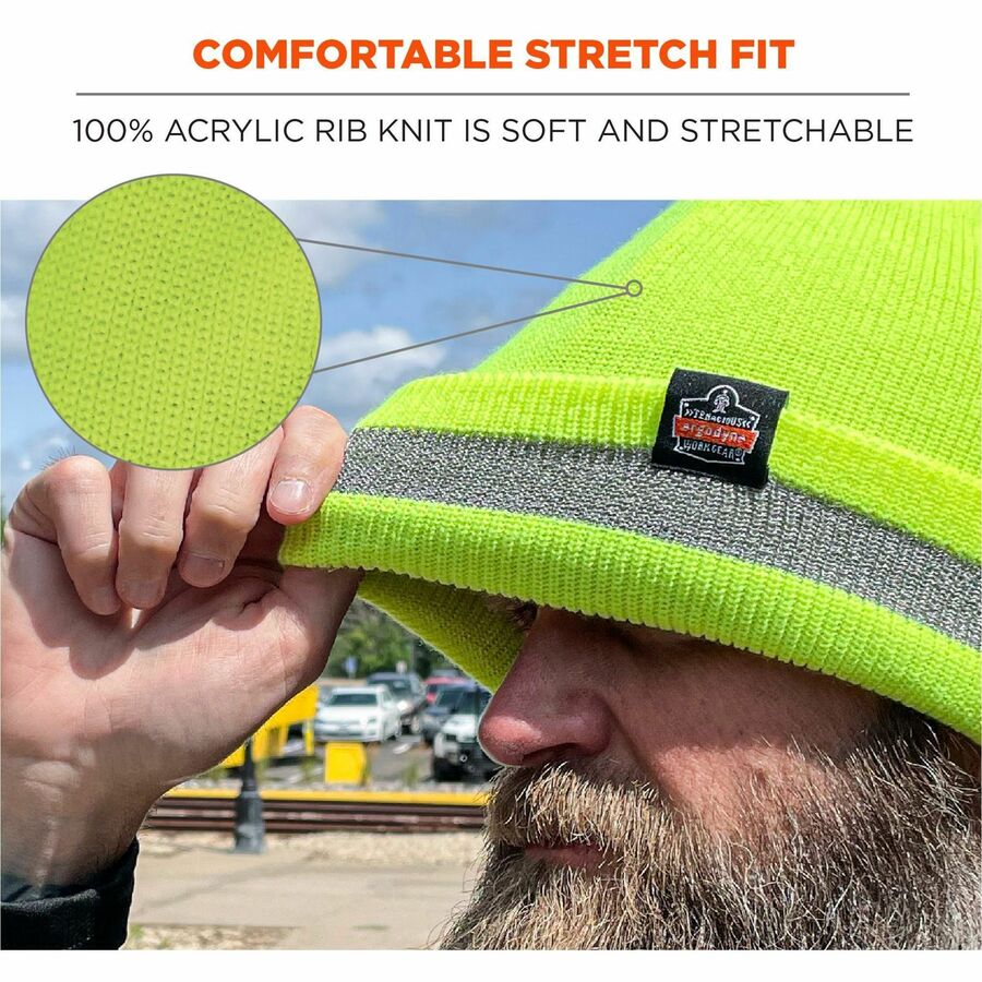 Ergodyne 6803 Reflective Winter Hats - Acrylic - Lime