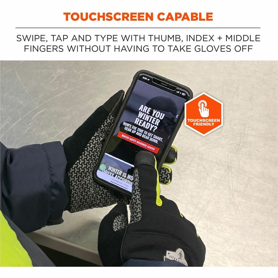 Ergodyne ProFlex 850 Insulated Freezer Gloves, XXL, Black, Neoprene, Touchscreen Capable, Reinforced Thumb Saddle, Excellent Grip, Lightweight, Machine Washable, 2 Pairs