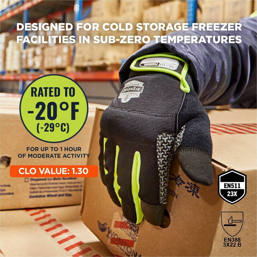 Ergodyne ProFlex 850 Insulated Freezer Gloves, Small, Black, Neoprene, Touchscreen Capable, Reinforced Thumb Saddle, Excellent Grip, Lightweight, Machine Washable, High Dexterity, 2 Pairs