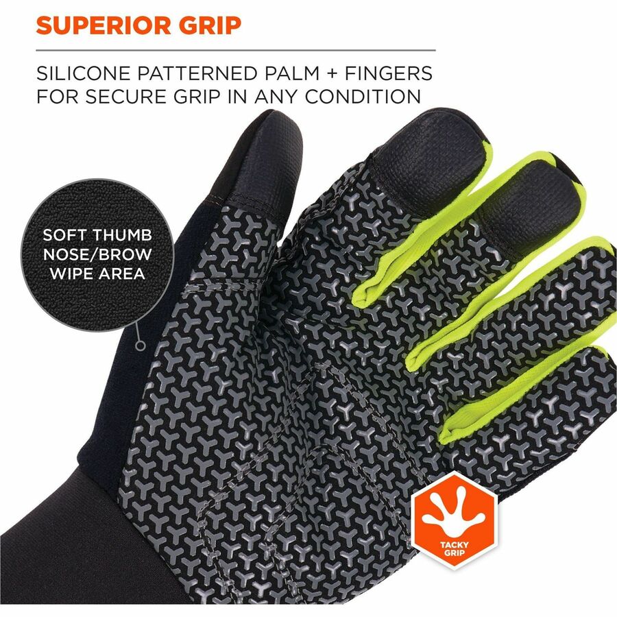Ergodyne ProFlex 850 Insulated Freezer Gloves, X-Small, Black, Neoprene, Touchscreen Capable, Reinforced Thumb Saddle, Excellent Grip, Lightweight, Machine Washable, High Dexterity, 2 Pairs