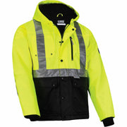 Ergodyne 8275 Heavy-Duty Hi-Vis Jackets - Extra Large (XL) Size - Polyester, Fleece, Polyurethane - Black, Lime