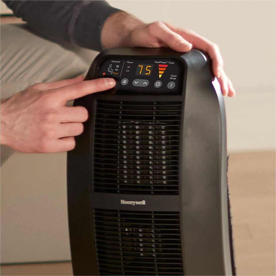 Ceramic - Electric - 6 x Heat Settings - Timer - Room - Portable - Black
