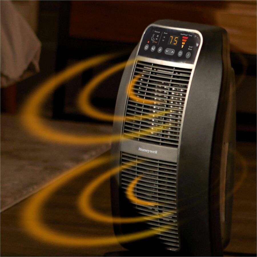 Ceramic - Electric - 6 x Heat Settings - Timer - Room - Portable - Black