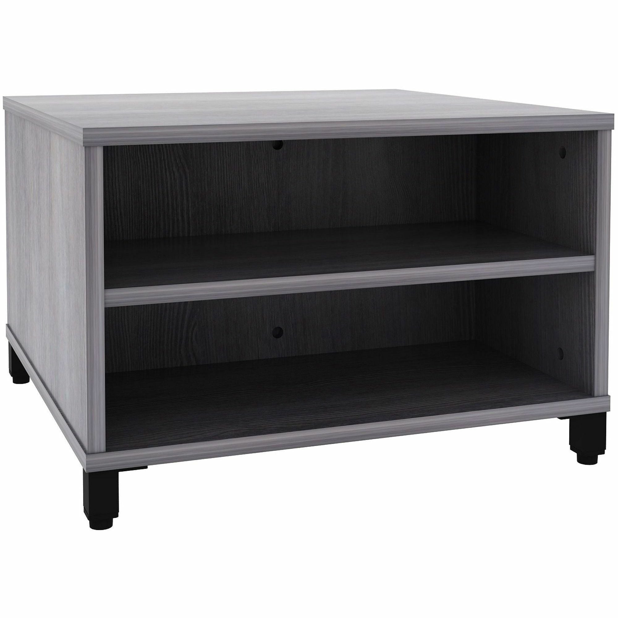 Lorell Reception Table - Height Adjustable - 24" Table Top Width x 24" Table Top Depth - 20" Height - Reception, Storage - Weathered Charcoal, Laminated - Metal - 1 Each