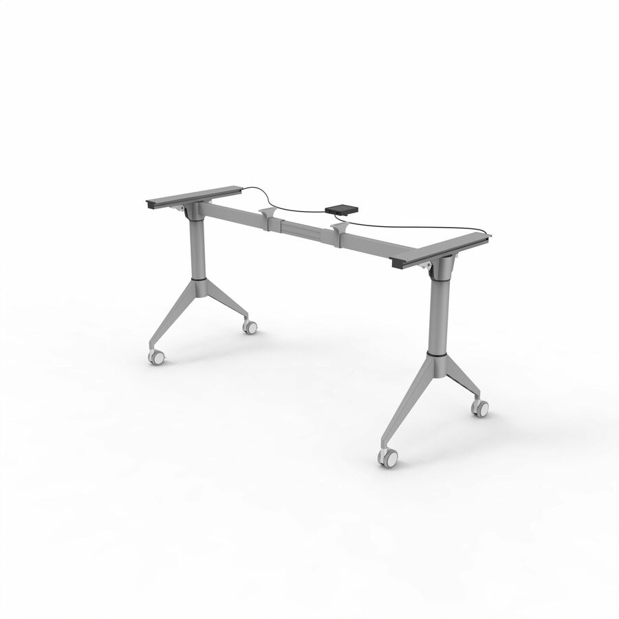 Lorell Spry Nesting Training Table Base - Silver Folding Base - 2 Legs - 29.50" Height - Training - Assembly Required - Cold-rolled Steel (CRS) - 1 Each