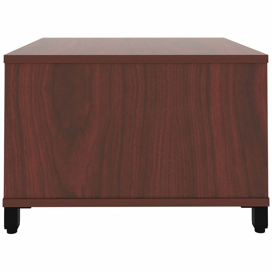 Lorell Reception Table - Height Adjustable - 24" Table Top Width x 24" Table Top Depth - 20" Height - Reception, Storage - Mahogany, Laminated - Metal - 1 Each