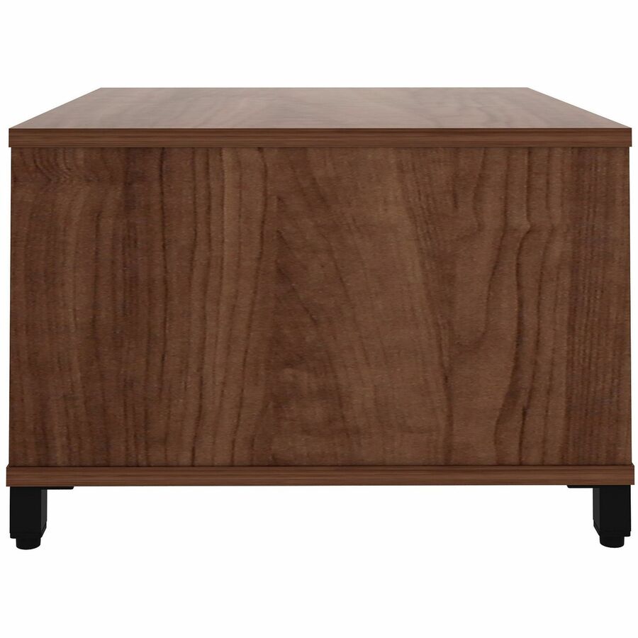 Lorell Reception Table - Height Adjustable - 24" Table Top Width x 24" Table Top Depth - 20" Height - Reception, Storage - Walnut, Laminated - Metal - 1 Each