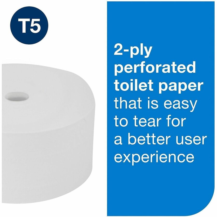 2 Ply - 3.70" Width x 500 ft Length - White - 1500 Sheets - 18 / Carton
