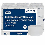 2 Ply - 3.70" Width x 500 ft Length - White - 1500 Sheets - 18 / Carton