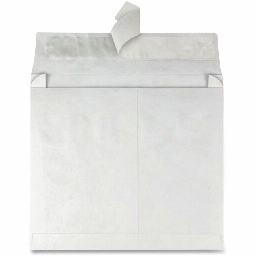 Expansion - 12" Width x 16" Length - 2" Gusset - 14 lb - Self-sealing - White - Tyvek - 100 / Carton