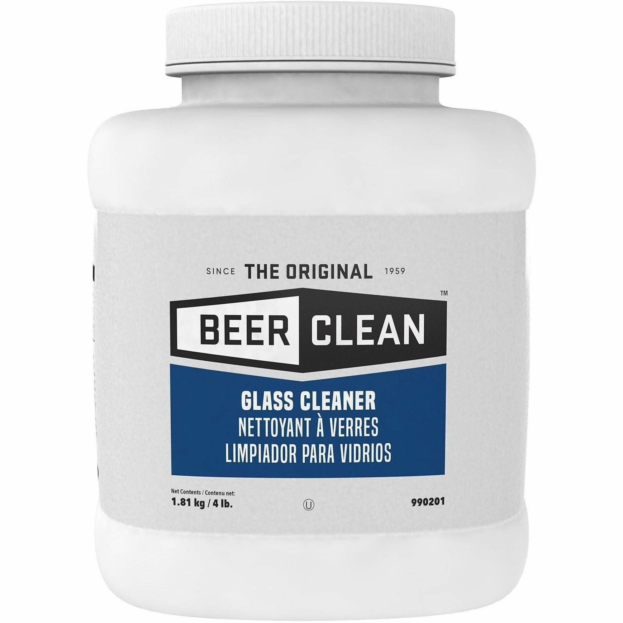 Beer Clean Glass Cleaner, Concentrate Powder, 64 oz (4 lb), White, 2/Carton, Residue-Free, Kosher, Odorless, Easy to Use, 9.45 pH
